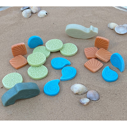 Yellow Door - Ocean Play Scenery Stones - Set of 18