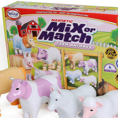 Popular Playthings Magnetic Mix or Match Farm Animals Set in Pastel