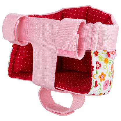 HABA Soft Doll's Bike Seat - Flower Meadow Design, Easy Attach