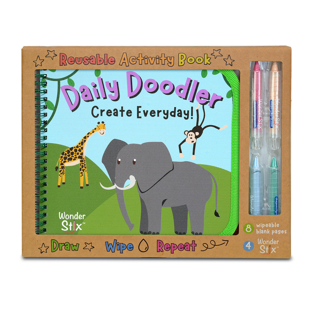 The Pencil Grip Wild Animals Daily Doodler Activity Book with Wonder Stix