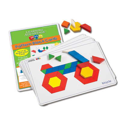 Learning Advantage Geometric Pattern Block Cards - 20 Double-Sided Activity Cards