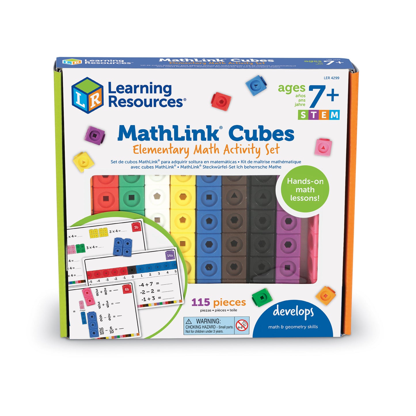 Learning Resources Mathlink Cubes - Early Math Activity Set - 115 Pieces