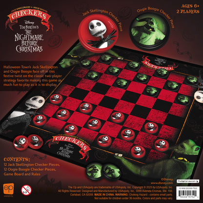 Disney Tim Burton's The Nightmare Before Christmas Checkers Game by USAopoly