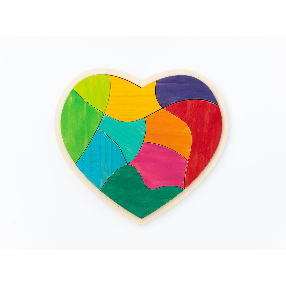 The Freckled Frog Heart Full of Colors Wooden Puzzle - 10 pc