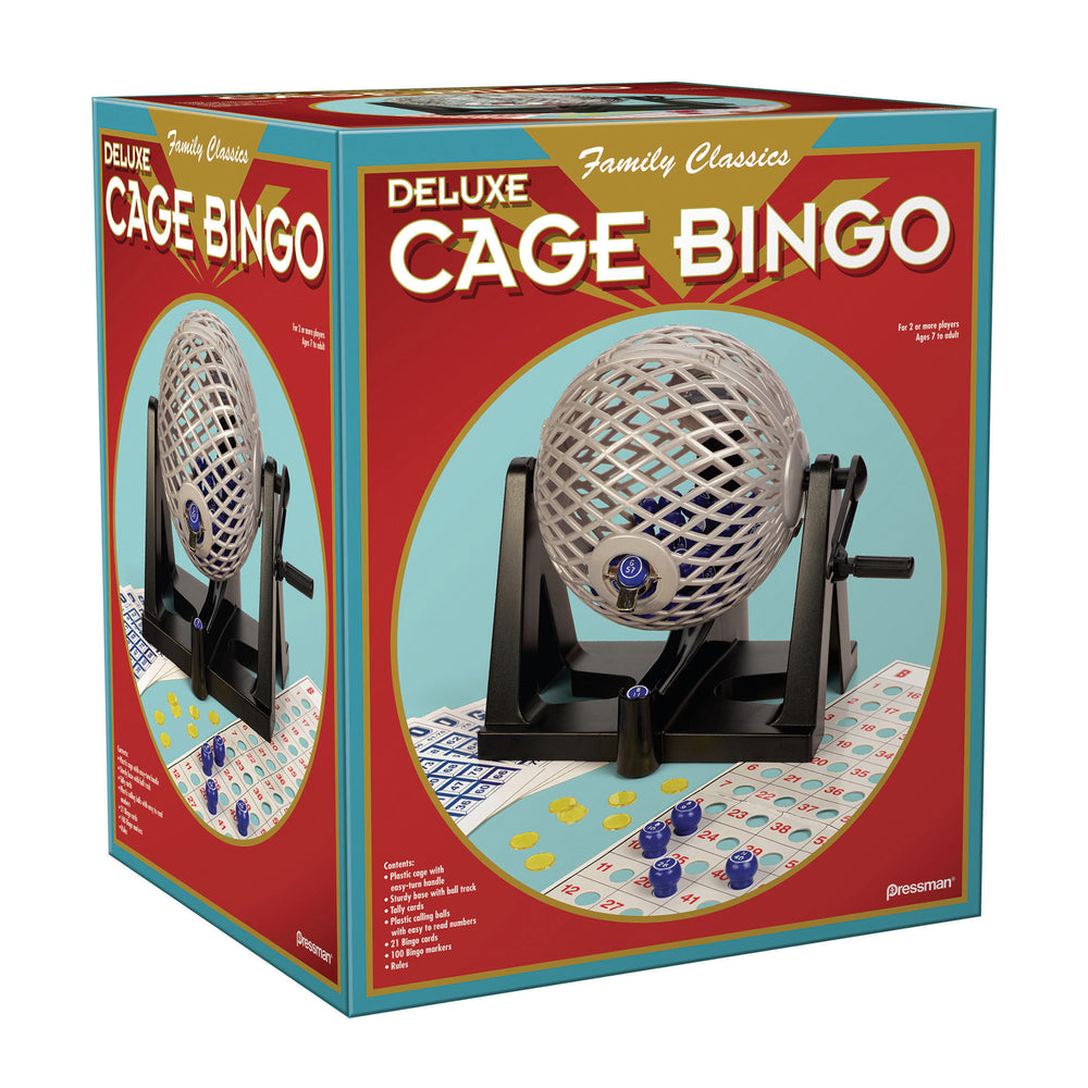 Pressman Deluxe Cage Bingo Family Game Set