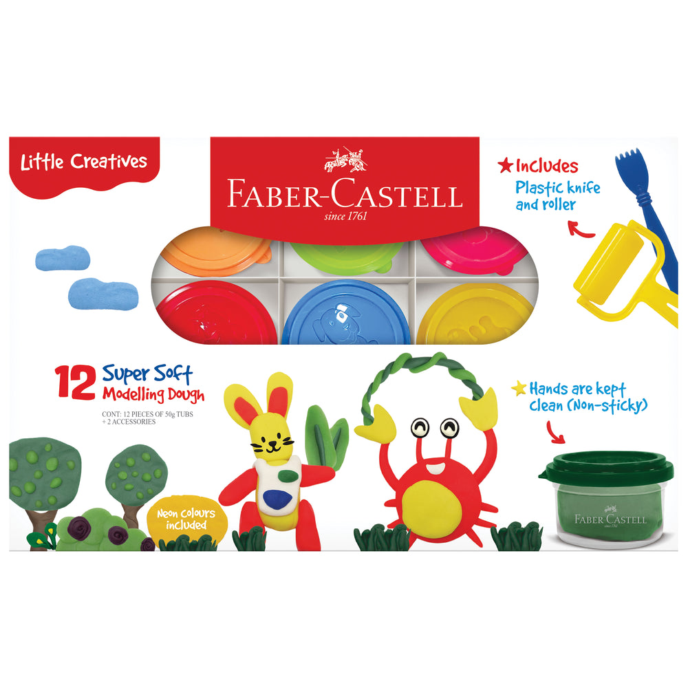 Faber-Castell Little Creatives Colorful Modelling Dough Set - 12 Pack