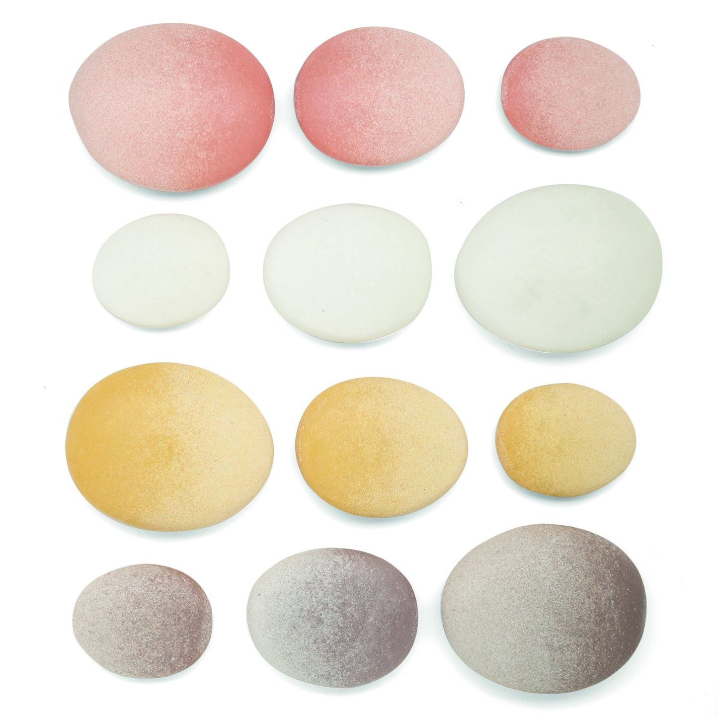 Yellow Door Natural Sorting Stones - Multicolor Educational Set - Pack of 12