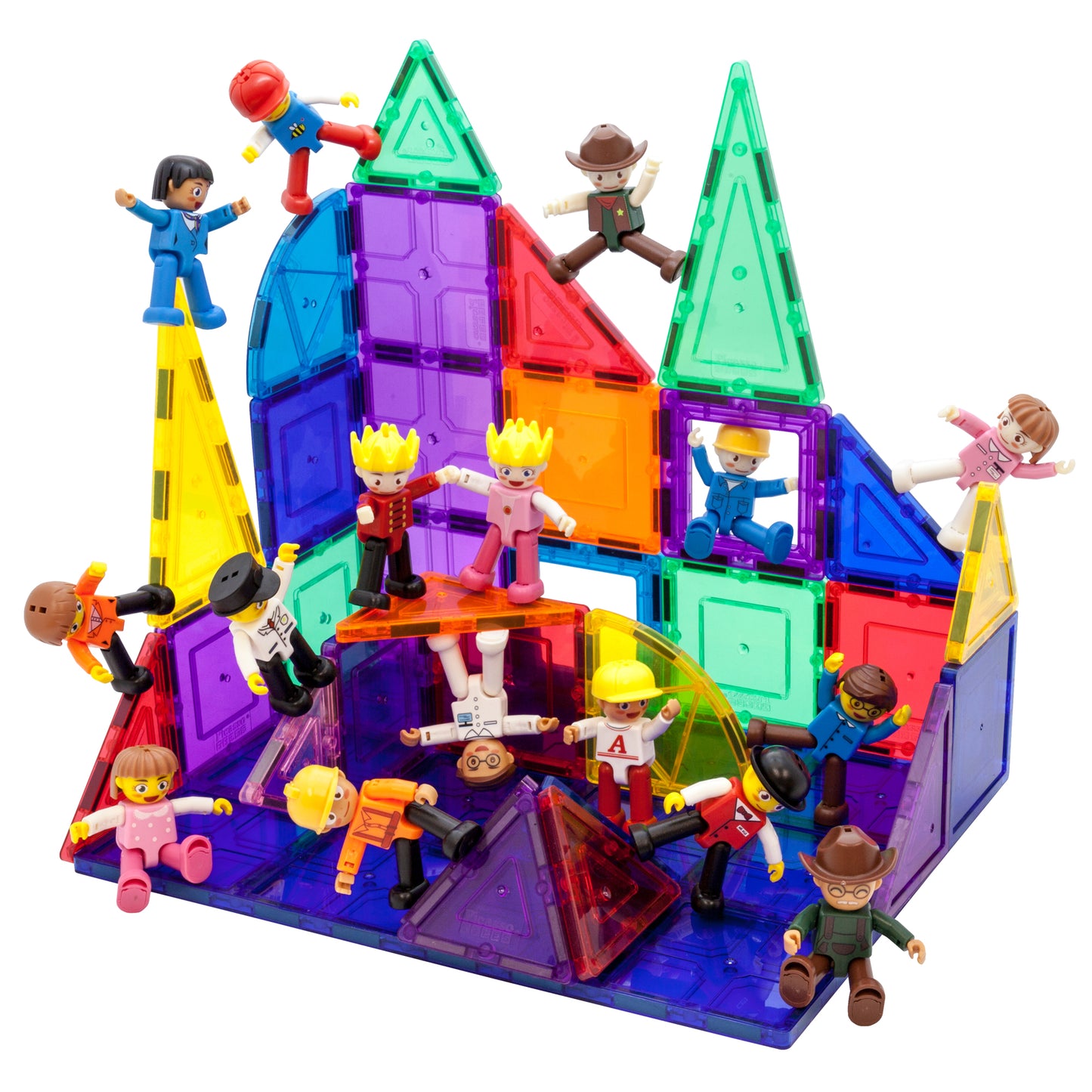 PicassoTiles 16-Piece Character Figures Set with Magnetic Building Blocks