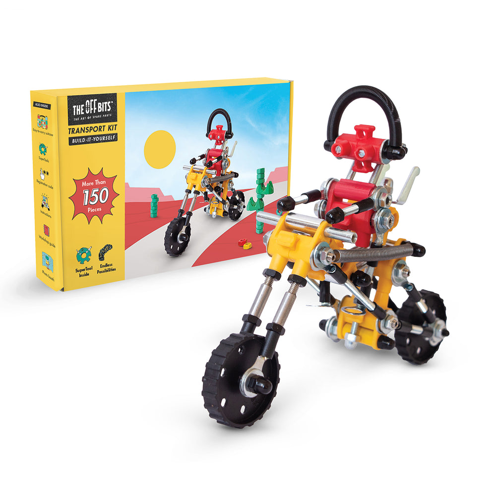 The Off Bits Biker Build-It-Yourself Transport Kit - STEM Educational Toy