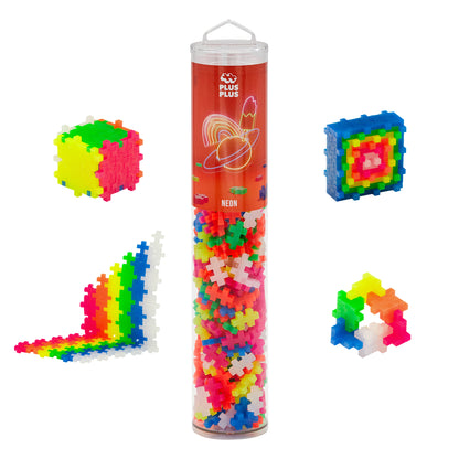 Plus-Plus Neon 240-Piece Construction Set - Creative Building Tube