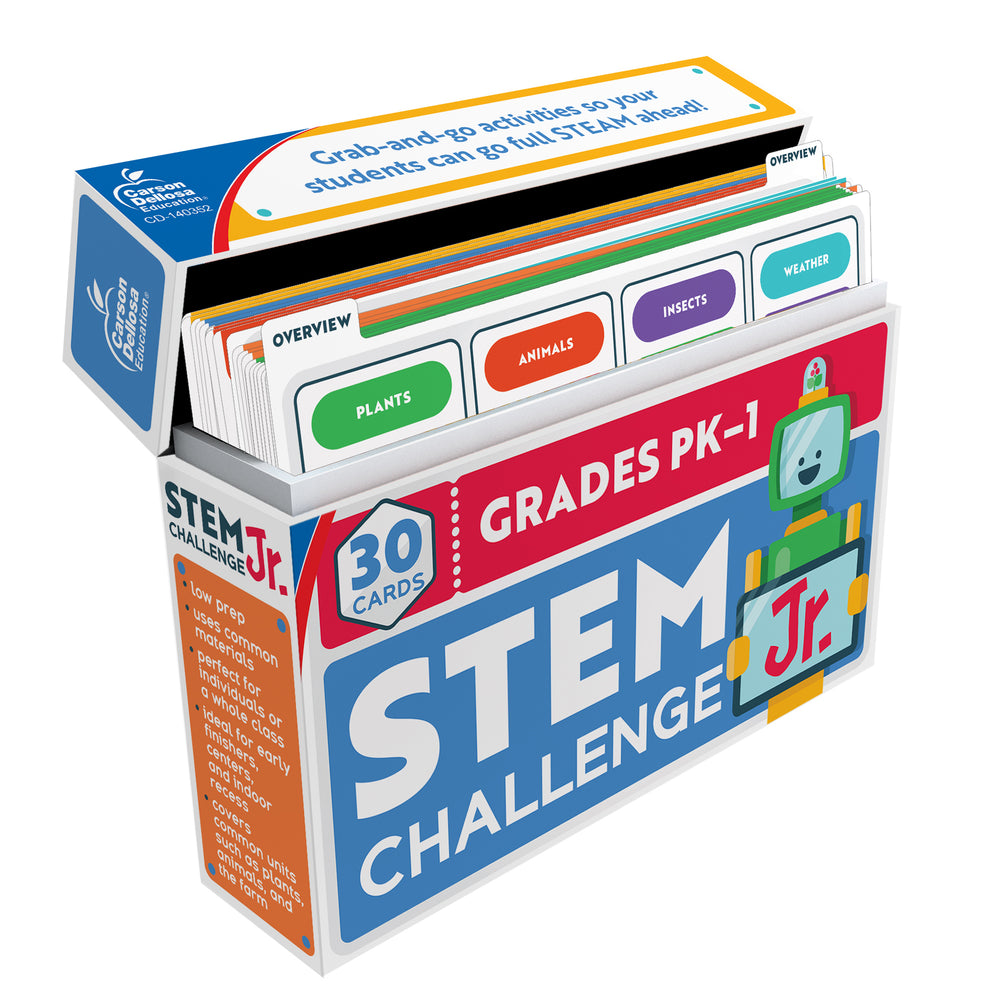 Carson Dellosa Education STEM Challenge Jr. - Learning Cards for Grades PreK-1