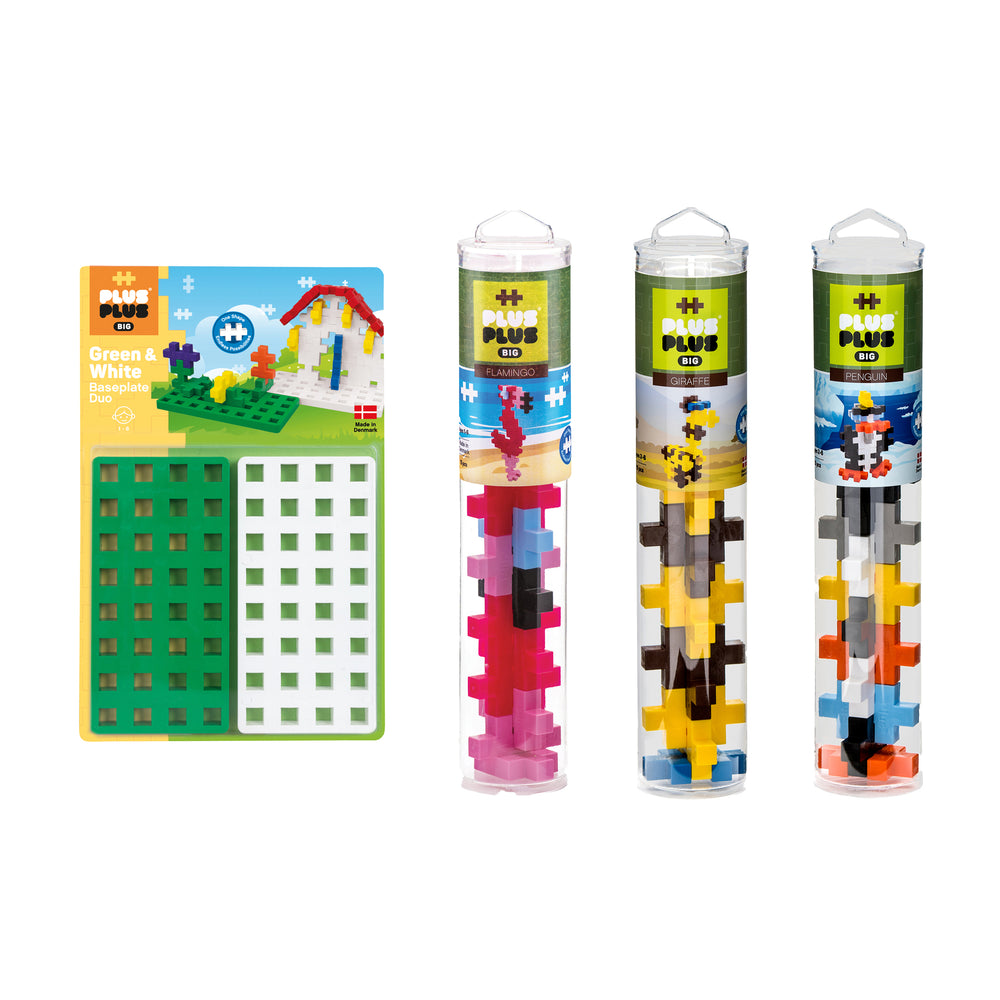 Plus-Plus BIG Zoo Tubes & Baseplate Bundle - Creative Building Set