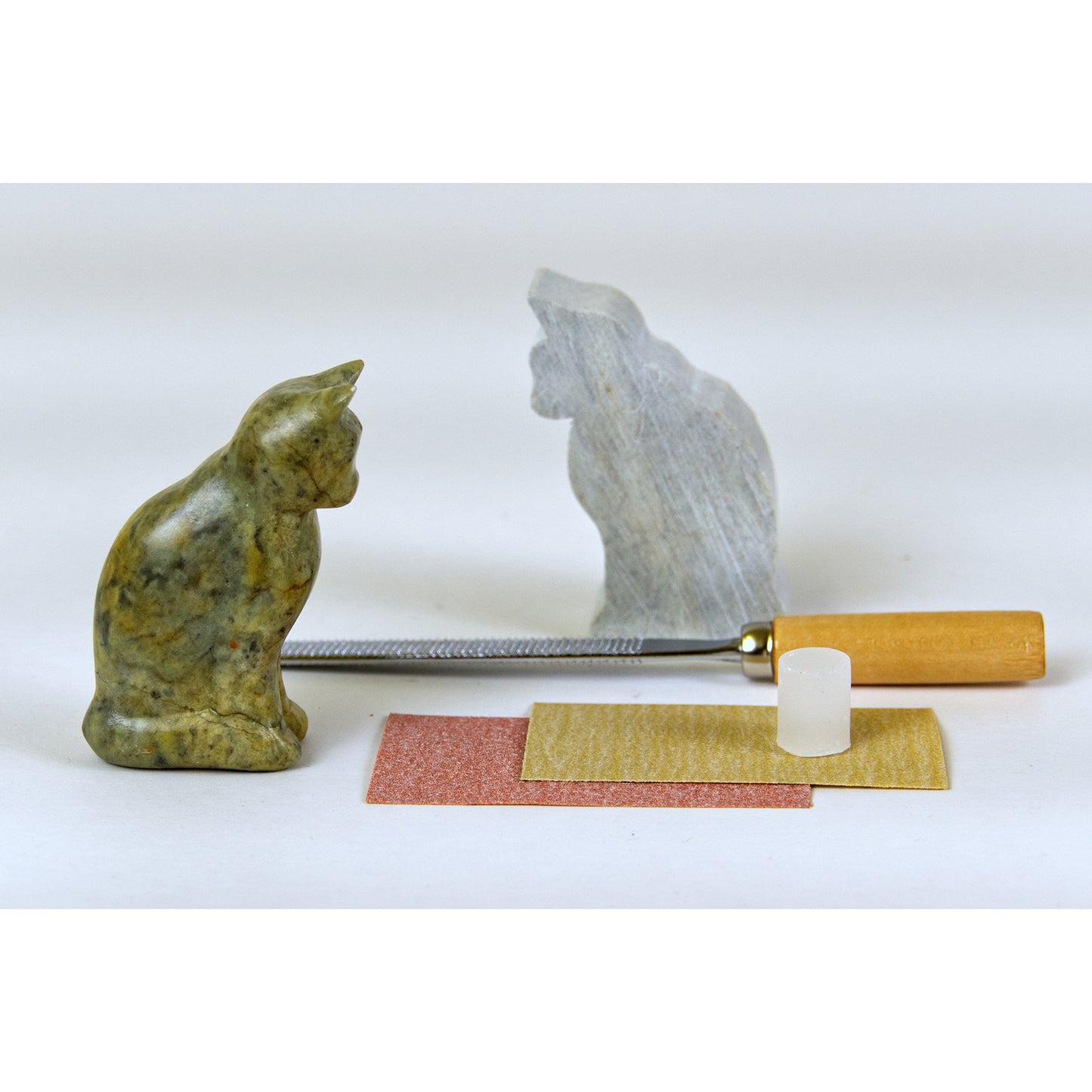 Studiostone Creative Cat Soapstone Carving Kit - Complete Sculpting Set