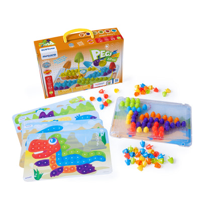 Miniland Educational Pegs & Patterns Set - Bright Colors - 90 Pieces