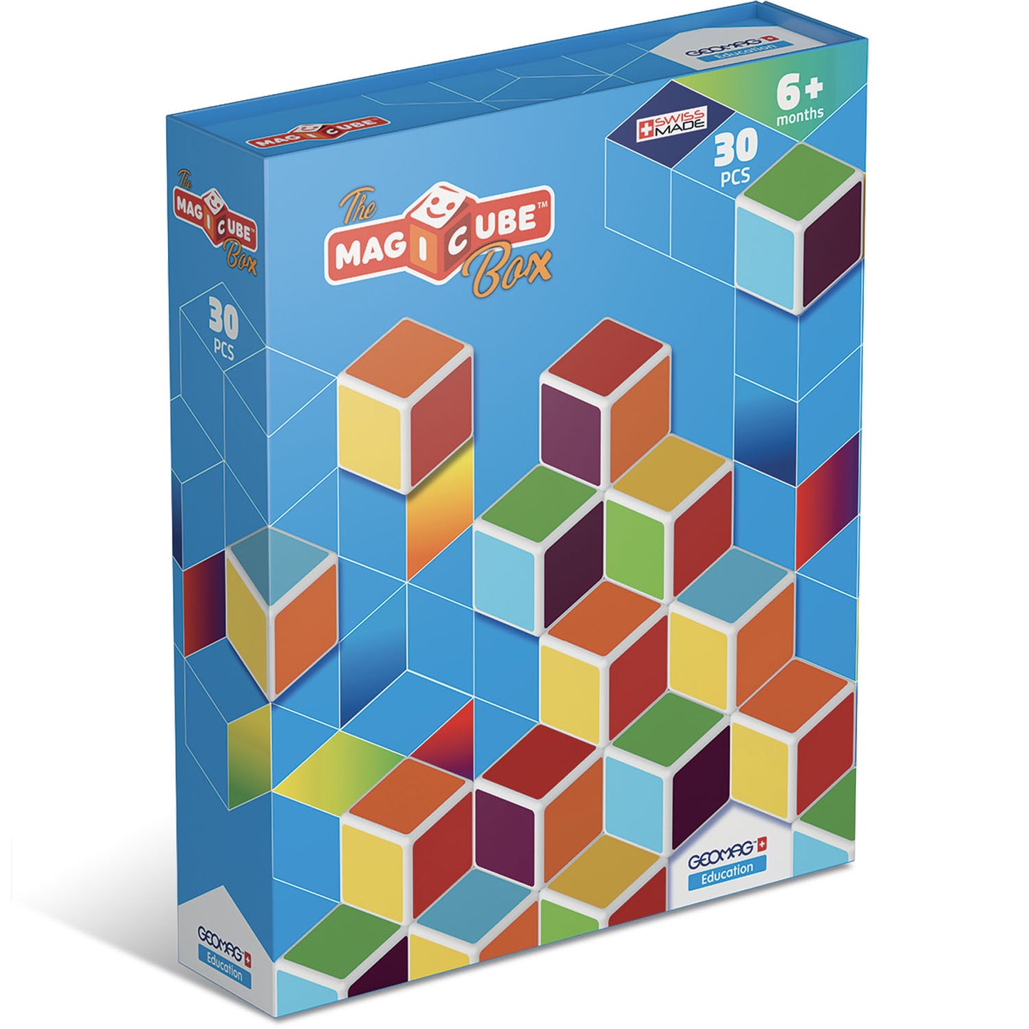 Geomag Magicube 30-Piece Rainbow Building Set for Creative 3D Construction