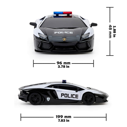 CMJ RC Cars - Lamborghini Aventador Police Car - 1:24 Scale, 2.4GHz, LED Headlights