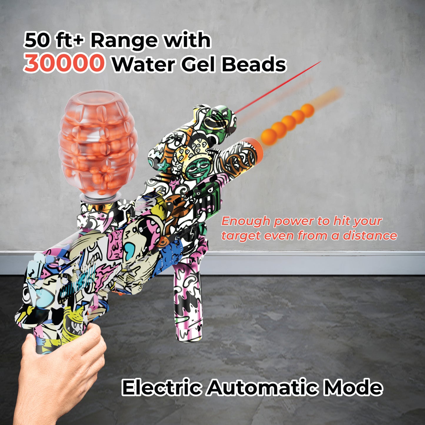 Contixo GB1 Graffiti Automatic Gel Ball Blaster - 30,000 Eco-Friendly Beads