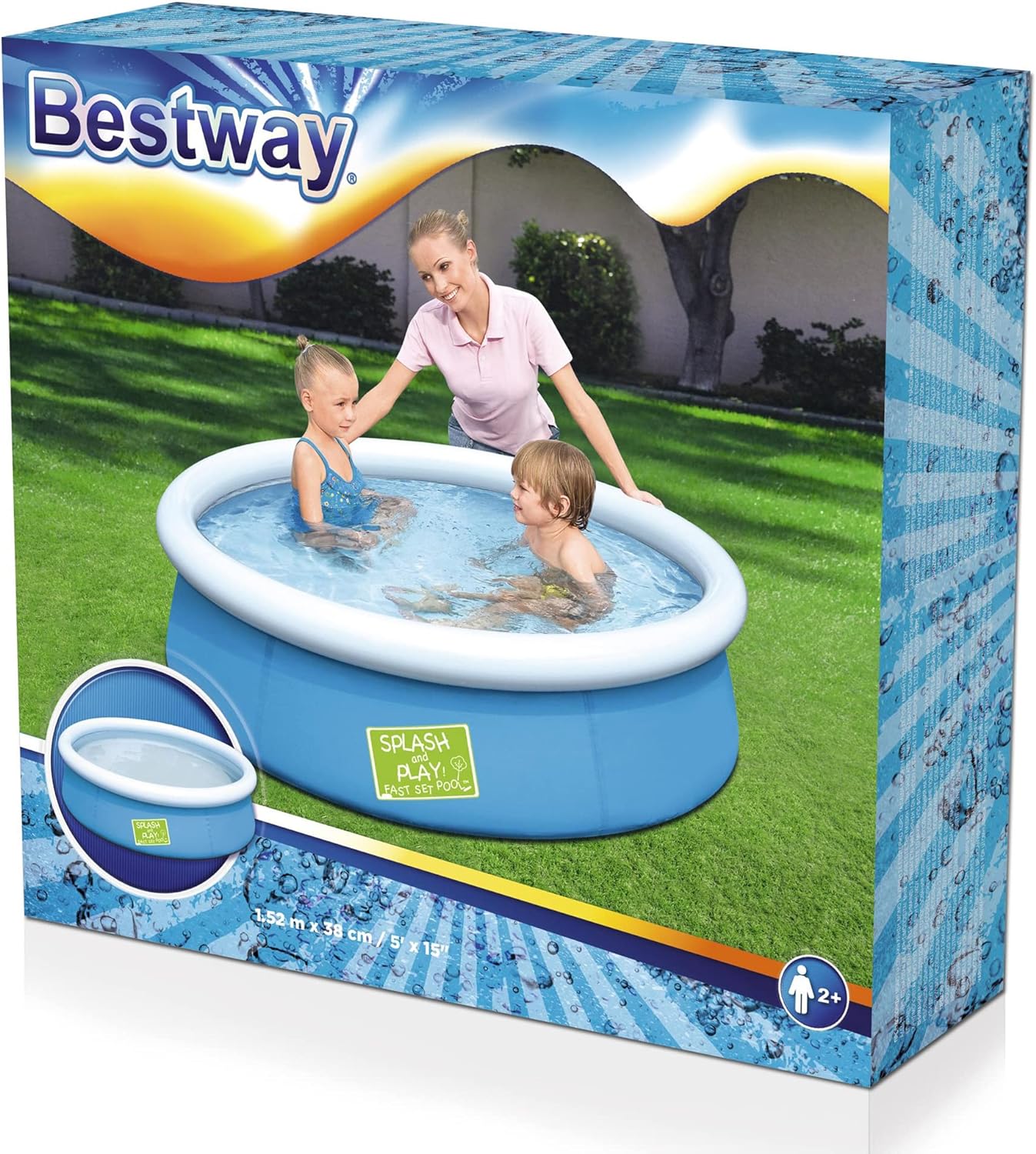 Bestway Fast Set Splash Pool for Kids - Blue, 5' x 15"