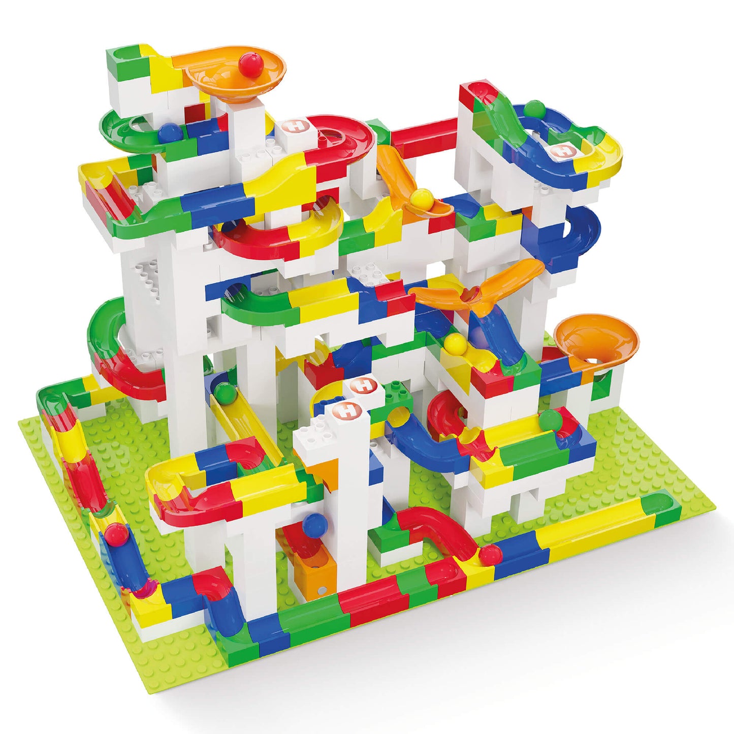 Hubelino Mega Building Box Set - 585-Piece Marble Run & Construction Kit