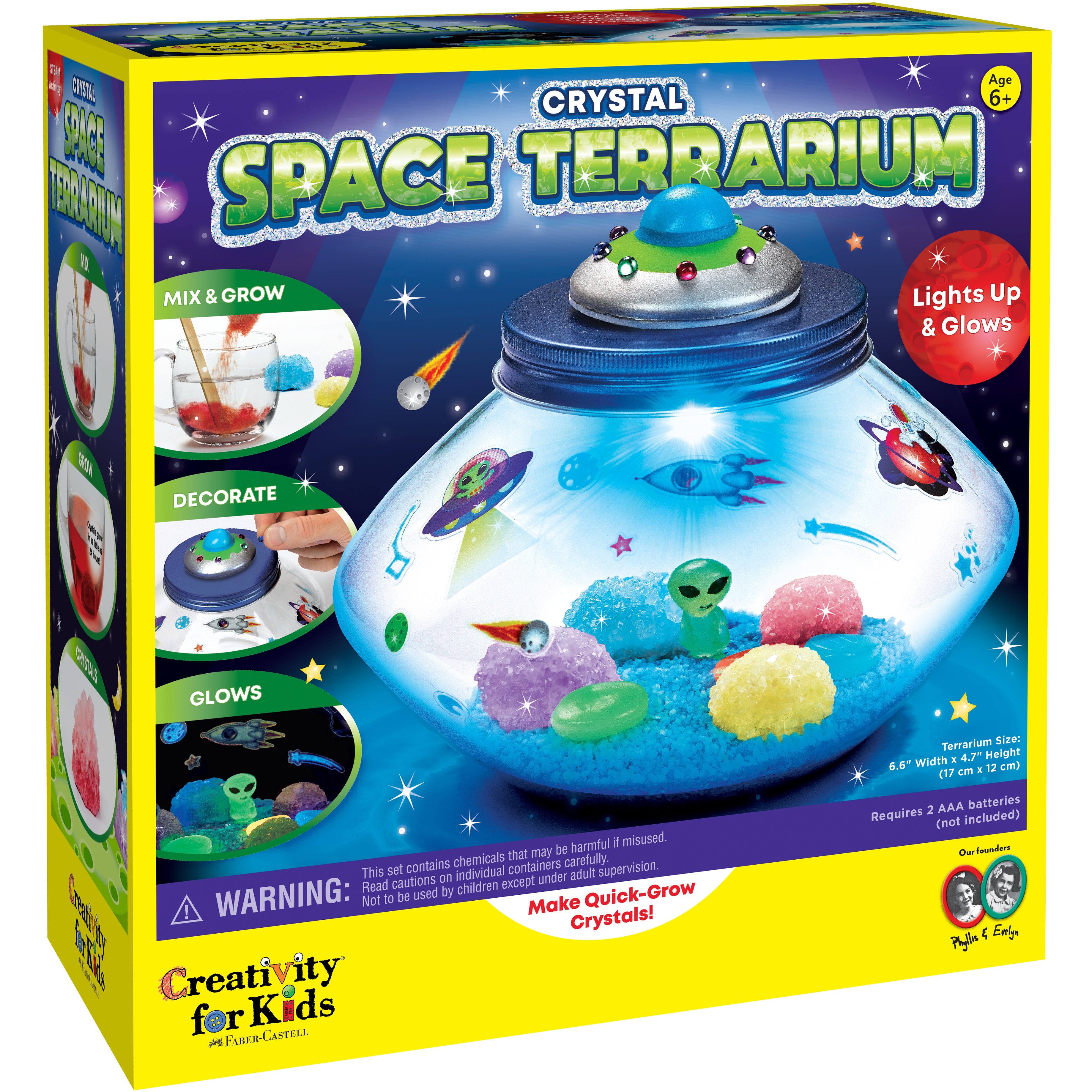 Creativity for Kids Crystal Space Terrarium - Glow-in-the-Dark Science ...