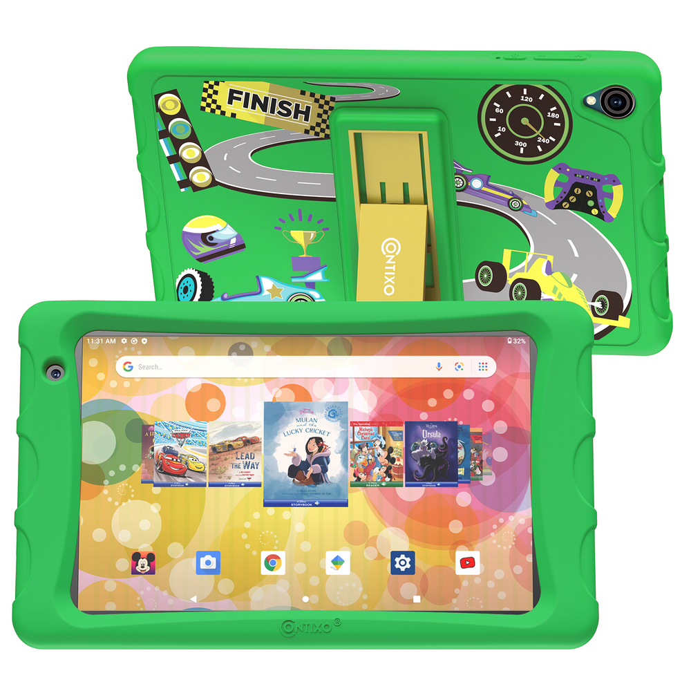 Contixo K80 8-Inch Kids Tablet - Disney eBooks, 2GB RAM, 64GB, Green