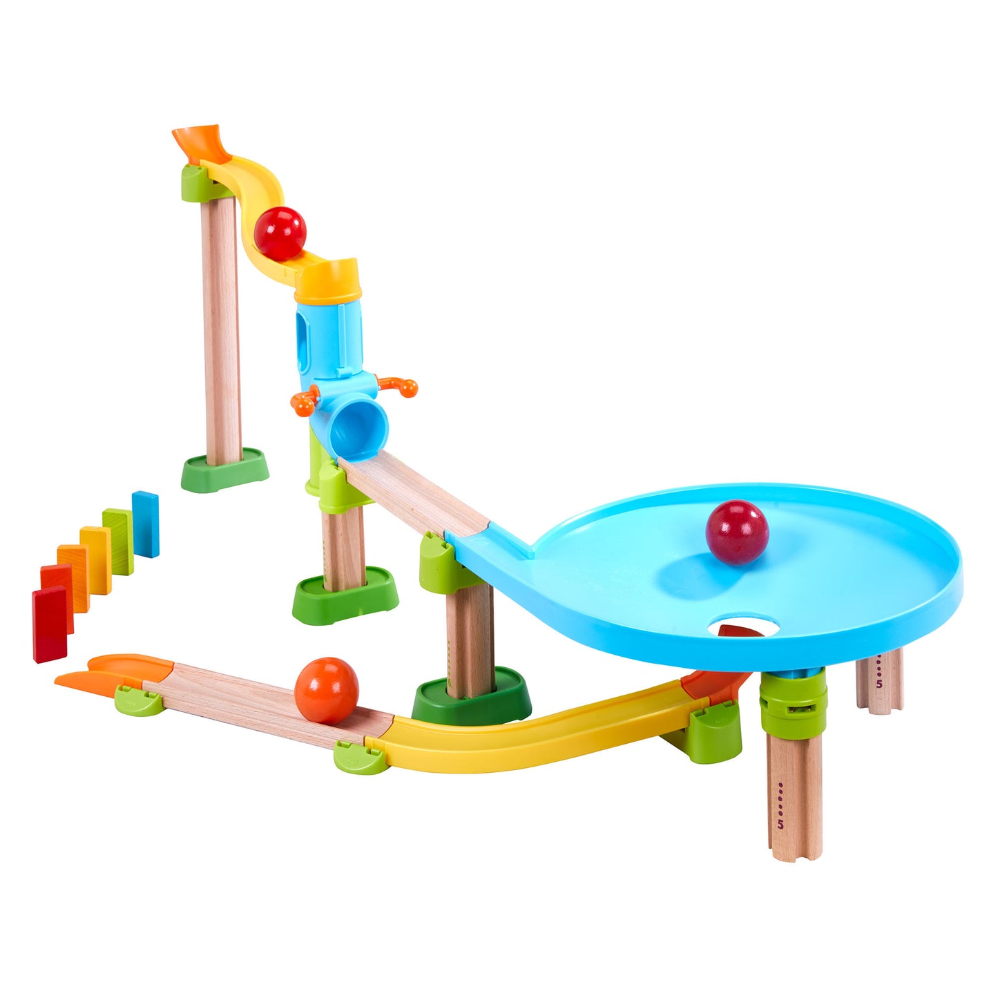 Kullerbu Traffic Jam Ball Track Set - Interactive Wooden and Plastic Toy