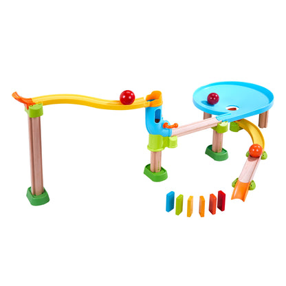 Kullerbu Traffic Jam Ball Track Set - Interactive Wooden and Plastic Toy