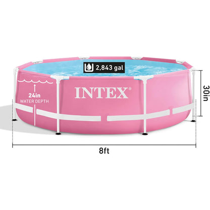 Intex Pink Metal Frame 8' x 30' Above Ground Pool