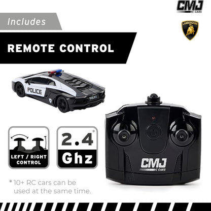 CMJ RC Lamborghini Twin Pack - Sián & Aventador Police - 1:24 Scale Remote Control Cars