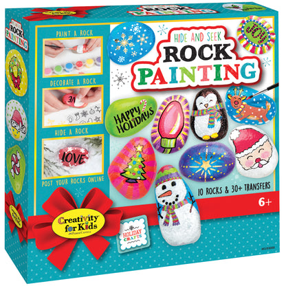 Creativity for Kids Holiday Hide and Seek Rock Painting Kit - Festive Craft Set