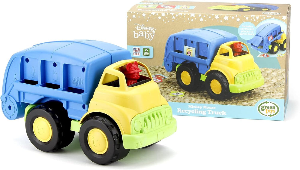 Green Toys Disney Mickey Mouse Blue Recycling Truck, Eco-Friendly Play Vehicle