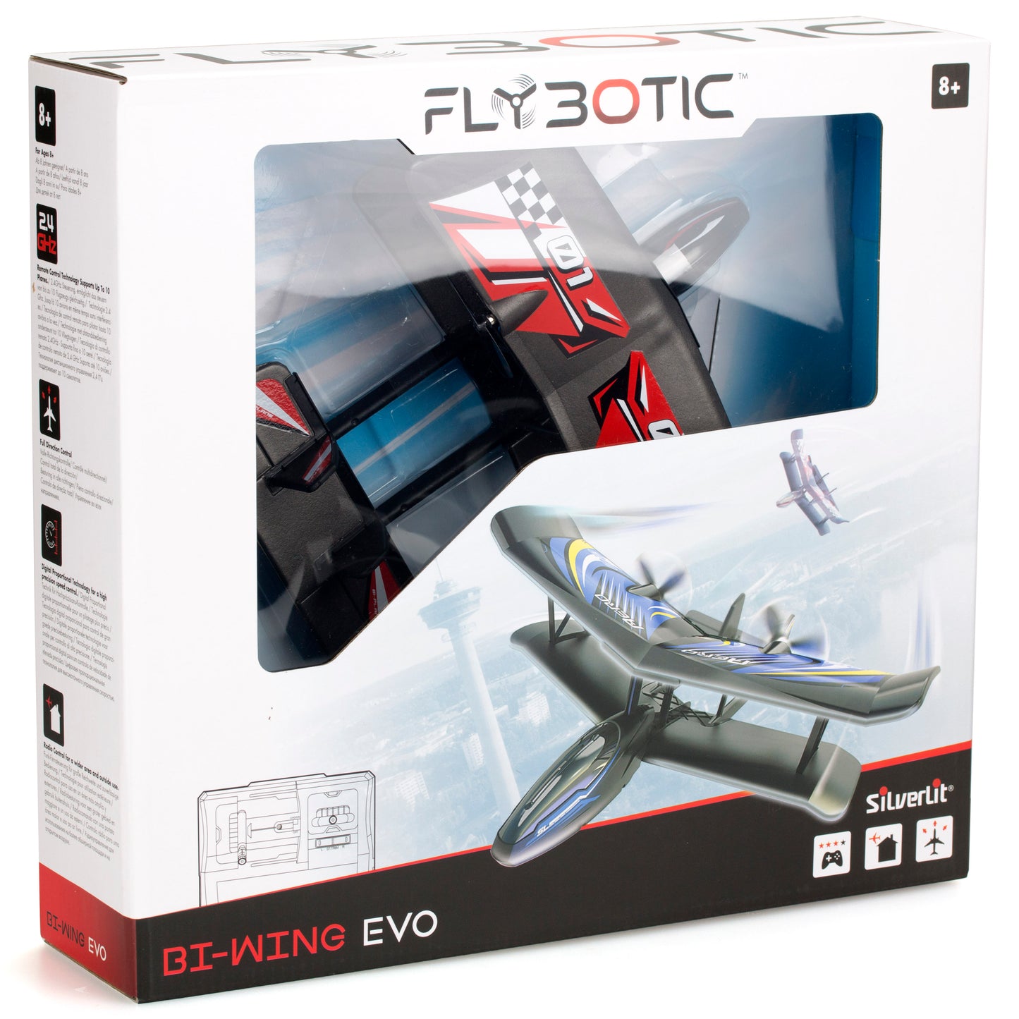 FLYBOTIC Bi-Wing Evo 2.4GHz RC Plane - Red