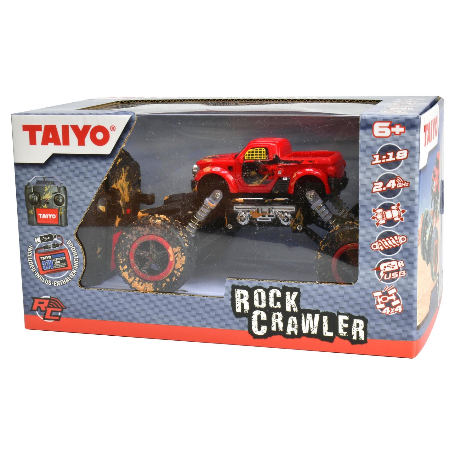 Taiyo Rock Crawler 1:18 Scale Radio Control Vehicle - Red