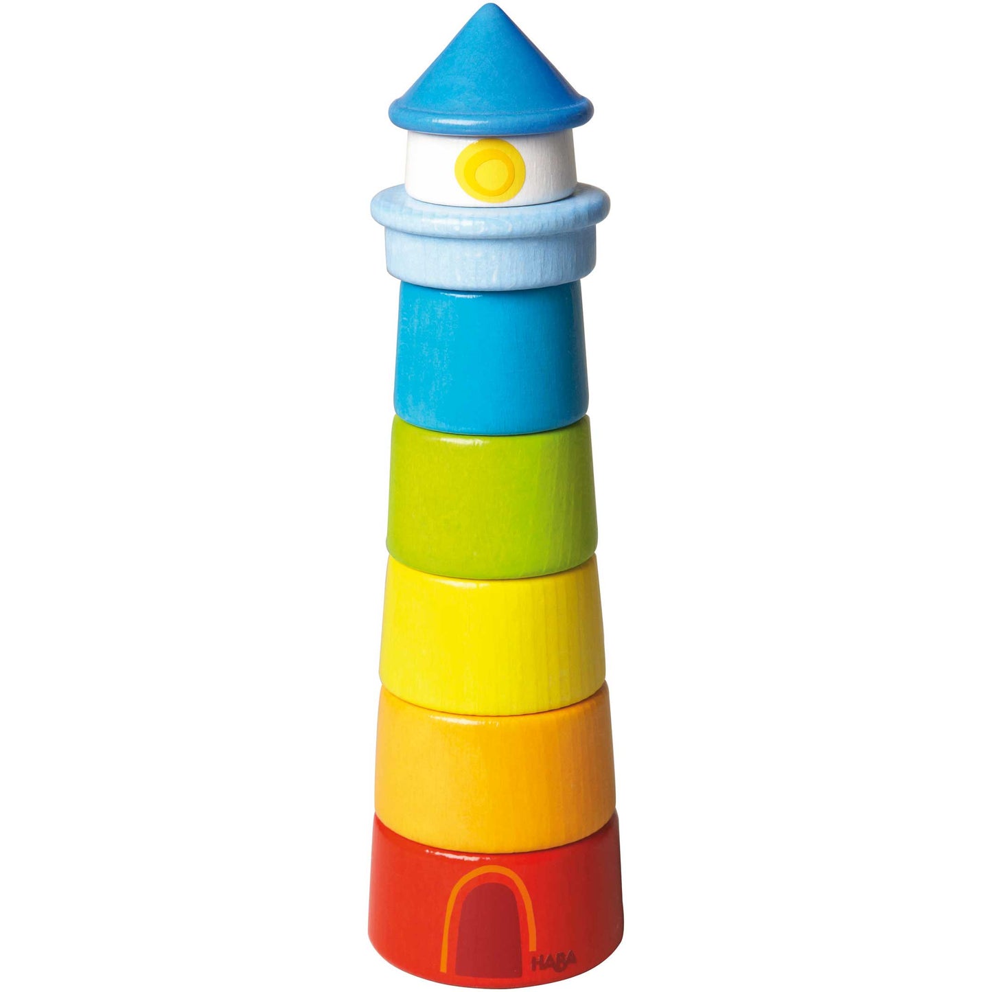 HABA Lighthouse Wooden Rainbow Stacker ‚Äì Colorful Learning Toy