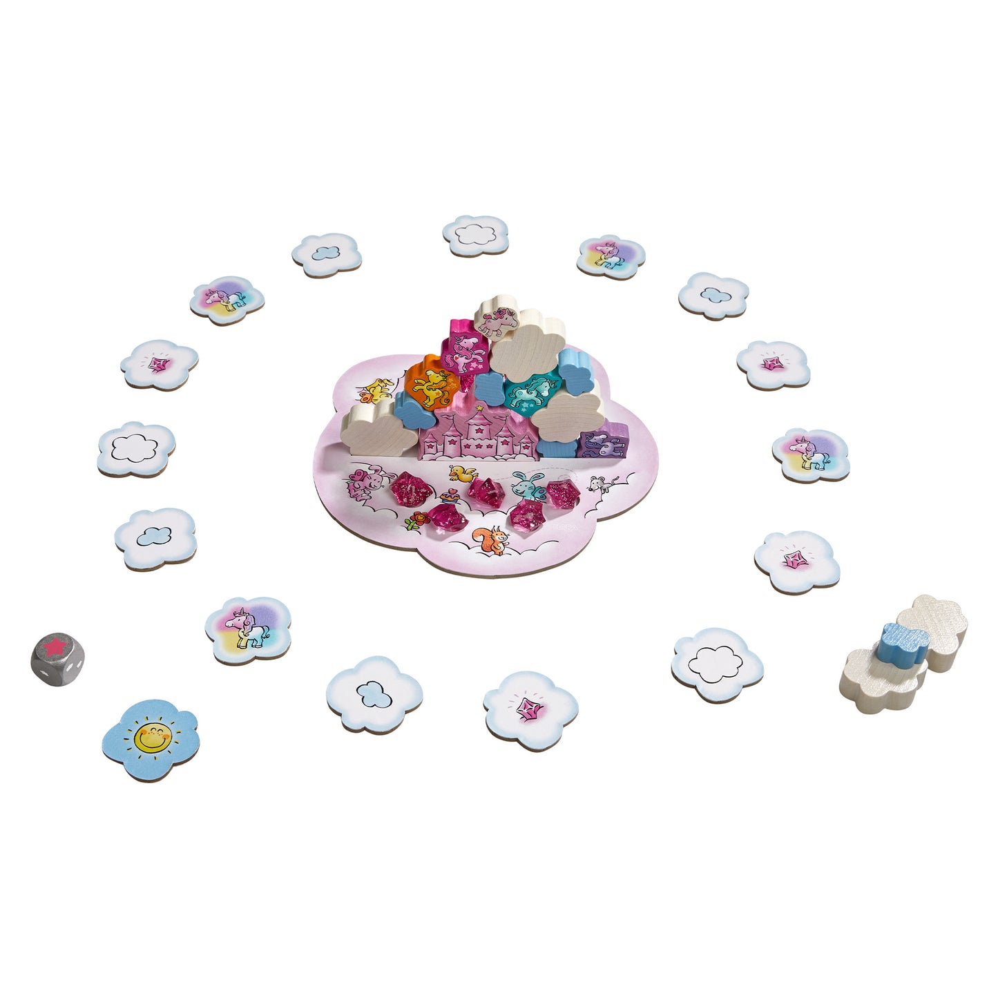 Unicorn Glitterluck Cloud Kingdom Stacking Board Game