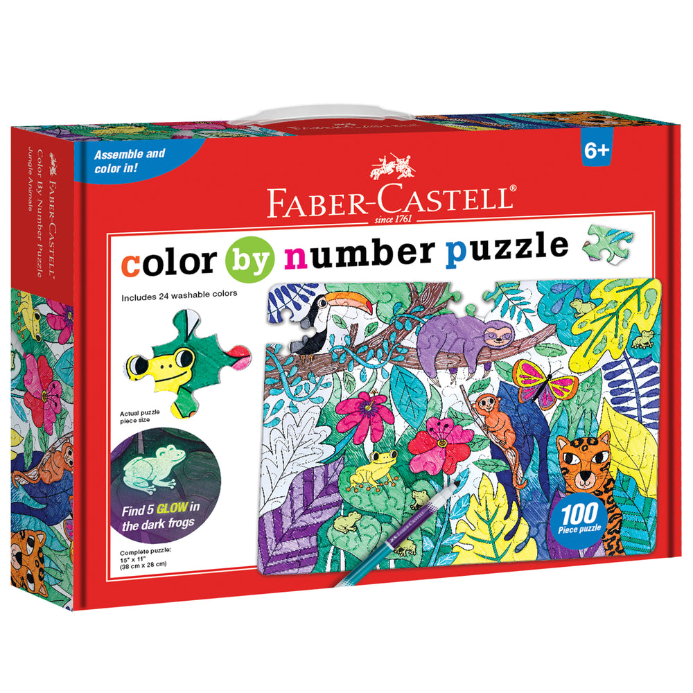 Faber-Castell Jungle Animals Color by Number Puzzle - 100 pc