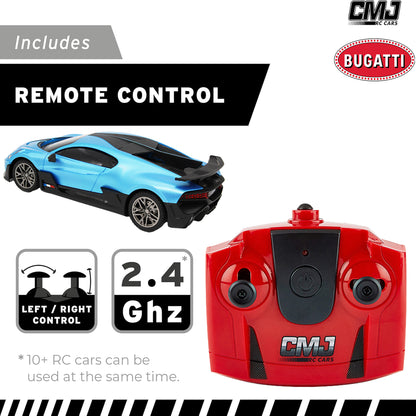 CMJ RC Cars Bugatti Divo Remote Control Vehicle - Blue - 1:24 Scale - 2.4GHz