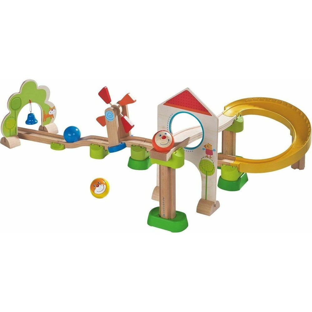 HABA Kullerbu Windmill 25-Piece Starter Track Set - Interactive Playset