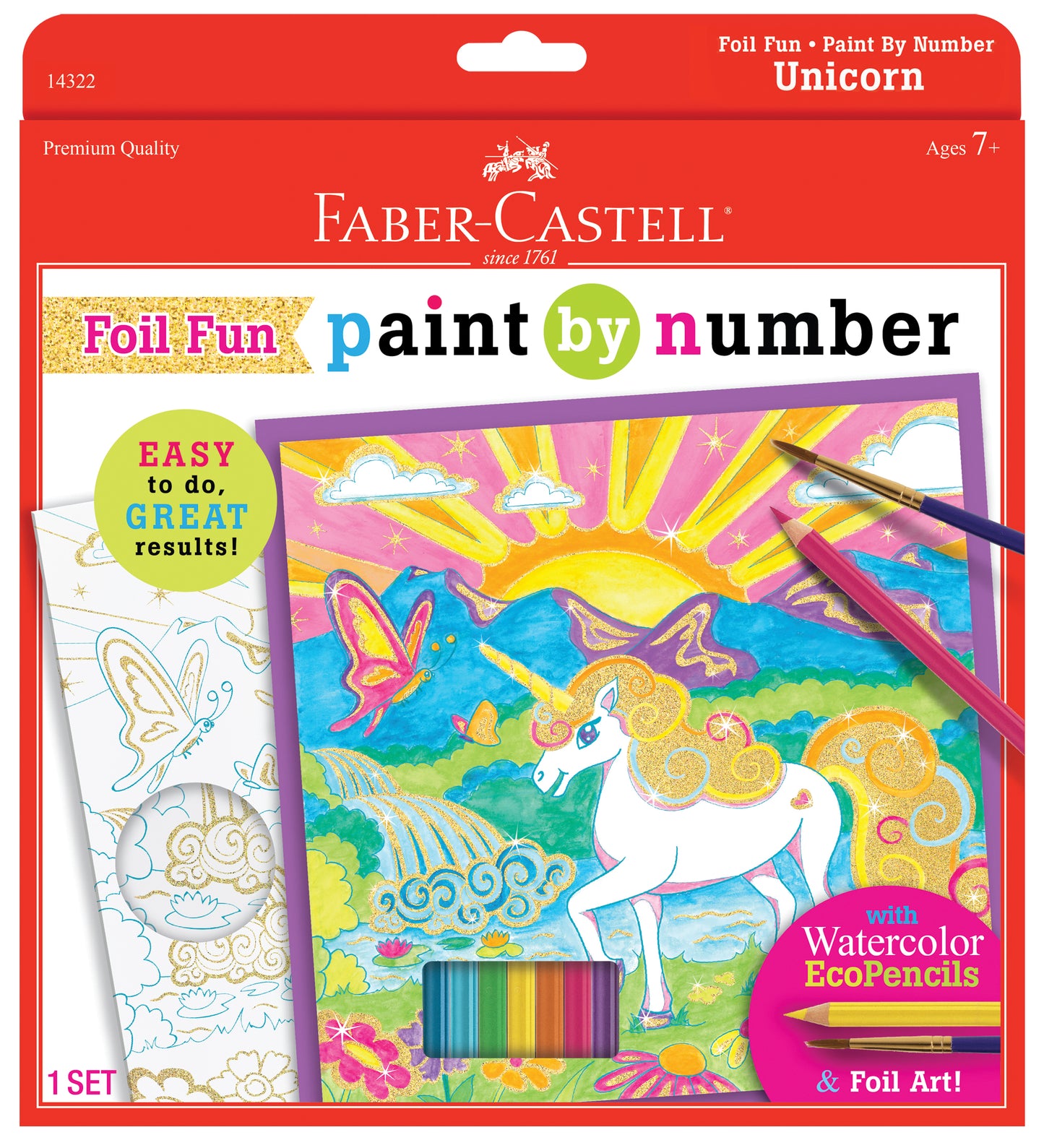 Faber-Castell Unicorn Paint by Number Foil Fun Art Kit