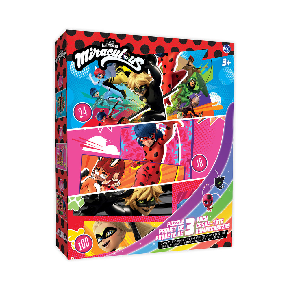 Miraculous Ladybug & Cat Noir 3 Pack Puzzles