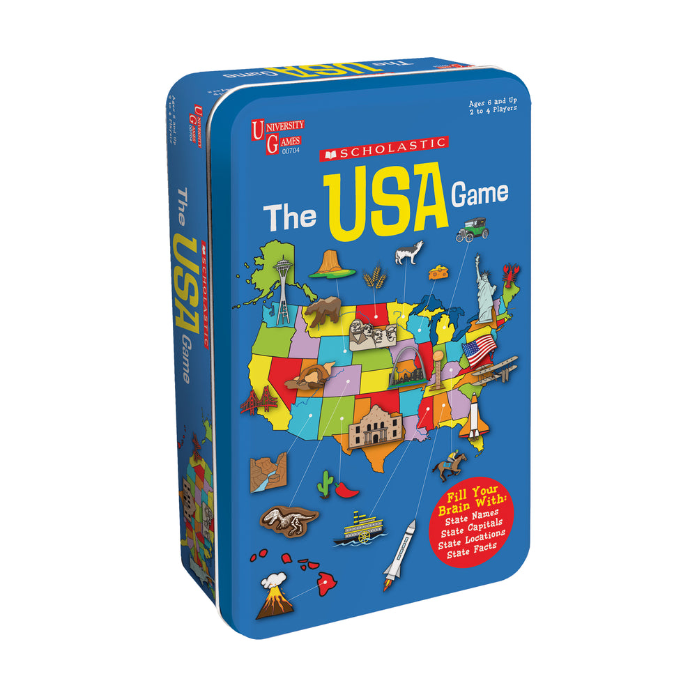 Scholastic USA Geography and Facts Game - Educational Tin Pack