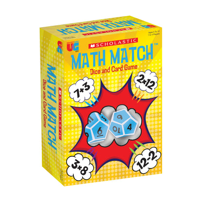 Scholastic Math Match Dice and Card Game - Educational Fun for Ages 6+