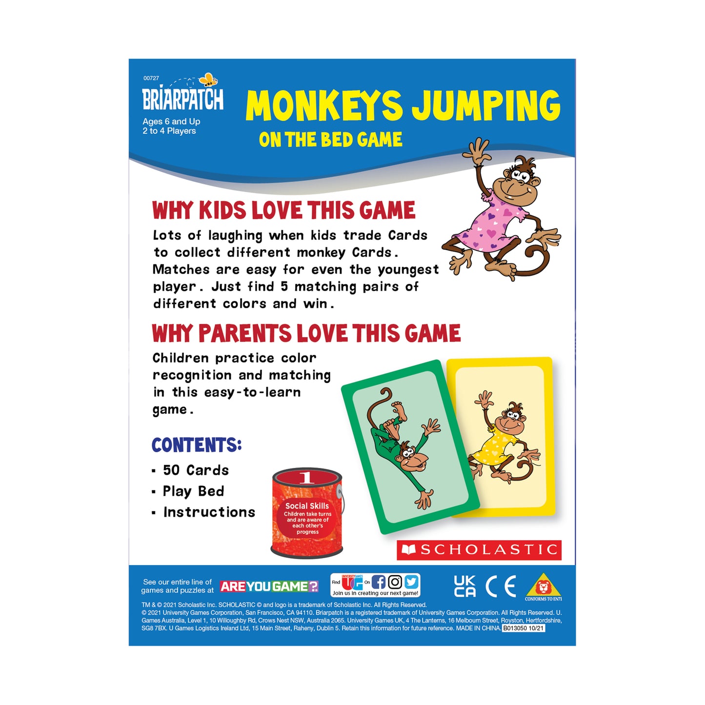 Scholastic Monkeys Jumping on the Bed Color Matching Game