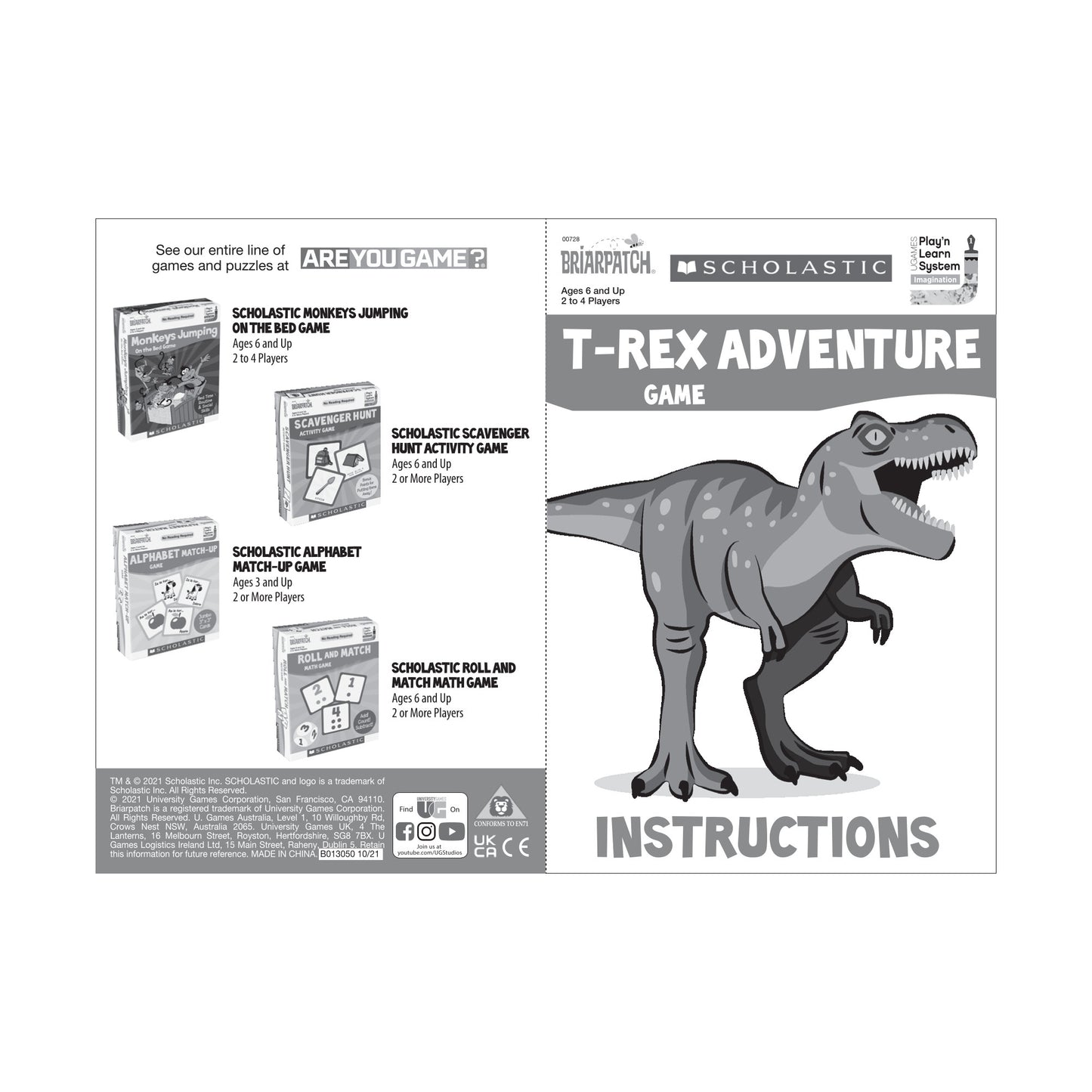 Scholastic T-Rex Adventure Strategy Board Game