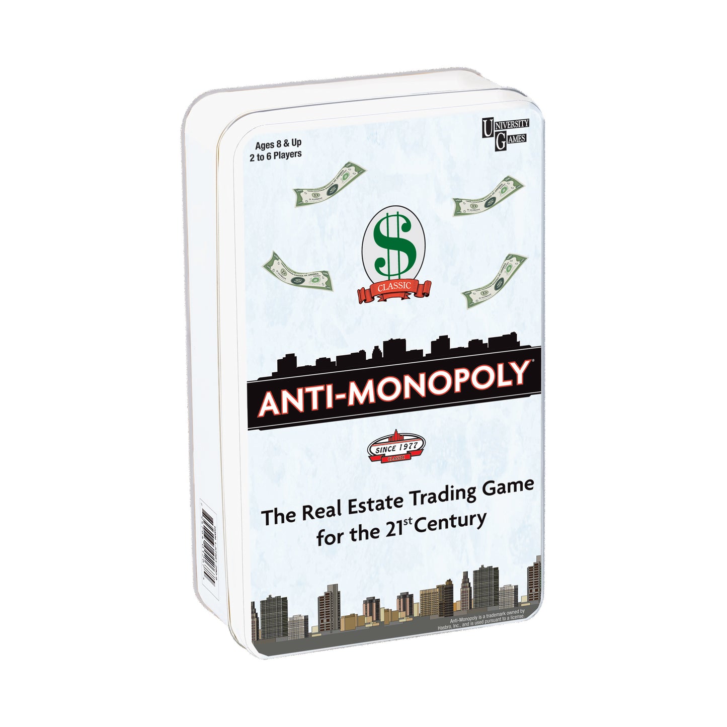 Anti-Monopoly Game Travel Edition Tin