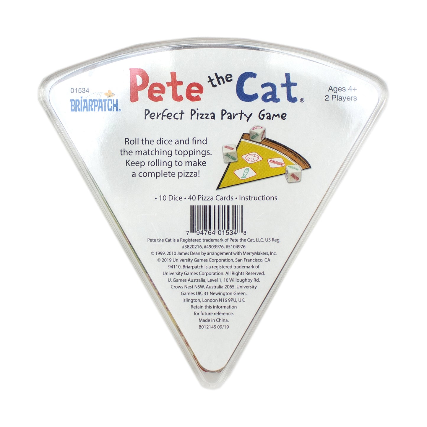 Pete the Cat Perfect Pizza Party Dice Game