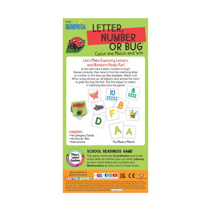 Briarpatch Letter, Number or Bug - Preschool Matching Game