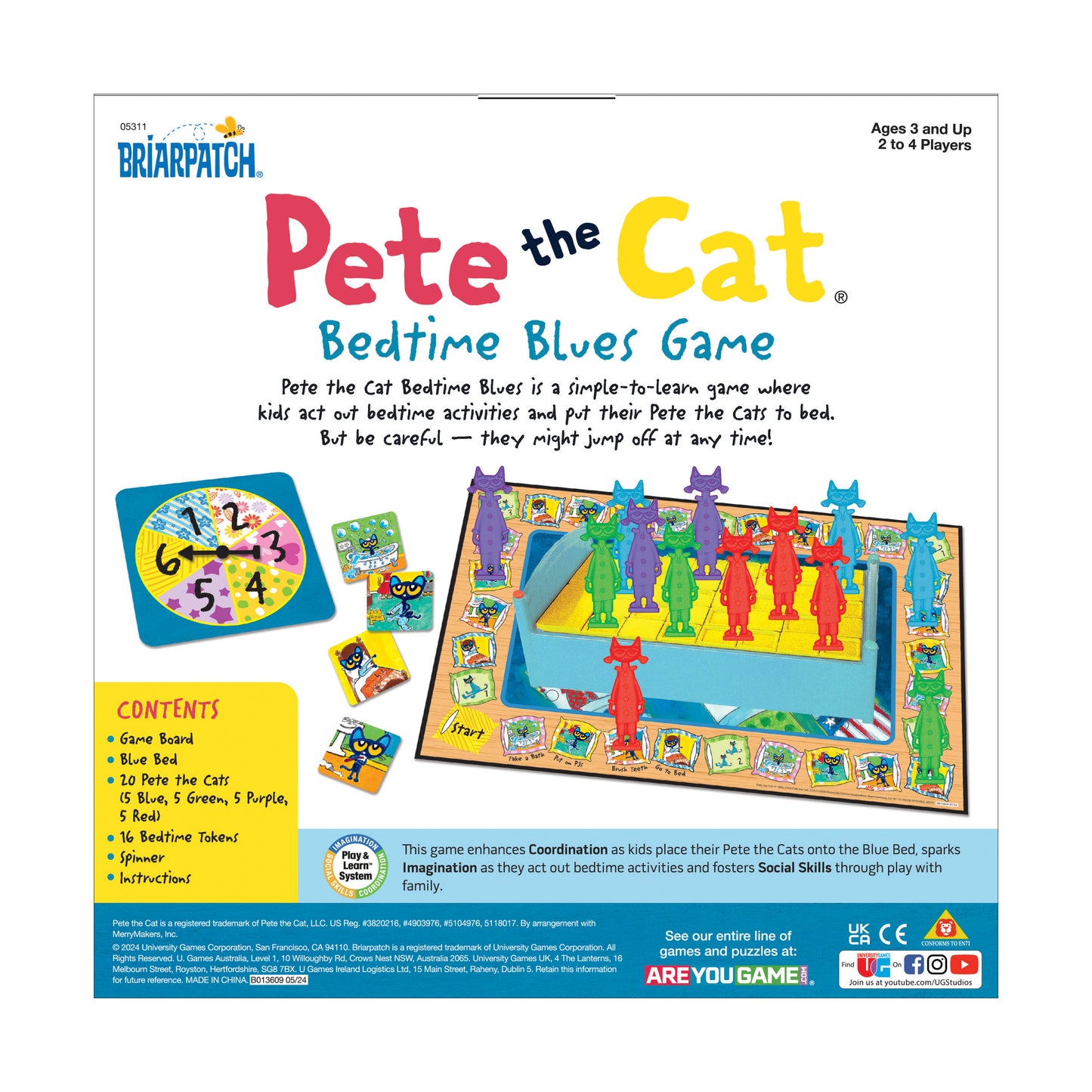 Pete the Cat Bedtime Blues Preschool Coordination Game