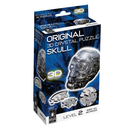 BePuzzled Black Skull 3D Crystal Puzzle - Enigmatic 48-Piece Challenge