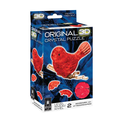 BePuzzled 3D Crystal Red Bird Puzzle - 47 Pieces